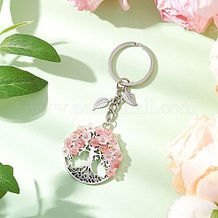 Flat Round with Tree of Life Alloy Keychains&nbsp;KEYC-MZ00039
