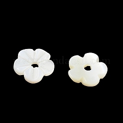 天然淡水貝の彫刻ビーズ  花  フローラルホワイト  8x1.6~2mm  穴：1mm&nbsp;SH-CBACA76-04