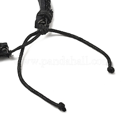 Leather & Waxed Cords Triple Layer Multi-strand Bracelets&nbsp;BJEW-F468-10-01
