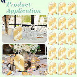 15Pcs 15 Styles Number1~15 Acrylic Table Place Cards&nbsp;AJEW-WA0001-49