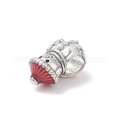 クリスマステーマ合金エナメルヨーロッパビーズ  大穴ビーズ  アンティークシルバー  雪だるま  13x7x7.5mm  穴：4.5x4mm&nbsp;MPDL-Q213-10AS