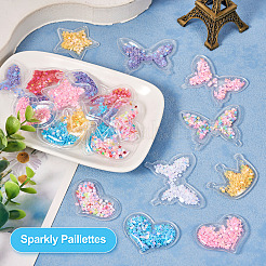 40Pcs 20 Style Crown/Star/Heart/Bowknot Plastic Cabochons&nbsp;KY-TA0001-27