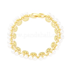 Cherry Brass Micro Pave Clear Cubic Zirconia Link Bracelets for Women&nbsp;BJEW-G740-02G