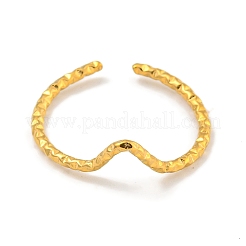 Ion Plating(IP) 304 Stainless Steel V-shape Open Cuff Ring for Women&nbsp;RJEW-A043-30G