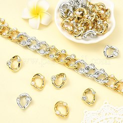 90Pcs 3 Styles ABS Plastic & Crystal Rhinestone & Imitation Pearl Quick Link Connectors&nbsp;KY-CJ0002-16