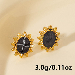 304 Stainless Steel Sunflower Stud Earrings&nbsp;LS-FC3127-3