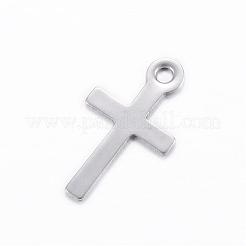 変色しにくい304ステンレススチールチャーム  クロス  ステンレス鋼色  17x10x0.8mm  穴：1.5mm&nbsp;STAS-D445-094