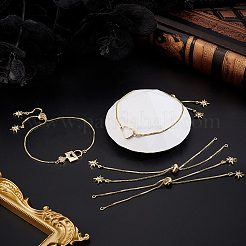 10Pcs 1MM Brass Box Chain Slider Bracelet Making&nbsp;MAK-BBC0001-37