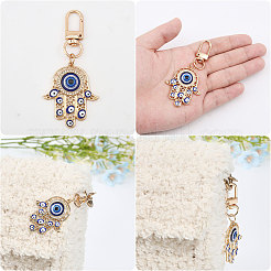 8Pcs 4 Style Alloy Enamel Turkish Evil Eye Pendant Decoration&nbsp;KEYC-GL0001-07