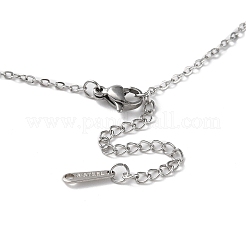変色しない304ステンレススチールペンダントネックレス  中空猫  ステンレス鋼色  17.95インチ（45.6cm）&nbsp;NJEW-D047-01P