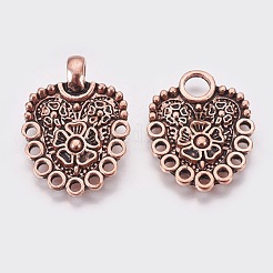 環境に優しい亜鉛合金フッククラスプ  赤銅鉱  25x20x2mm  穴：1.5~1.8mmと4.5mm  27x20x7mm  穴：1.8mm&nbsp;PALLOY-WH0031-02R