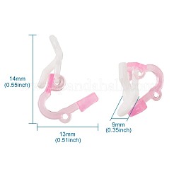 プラスチック製クリップ式イヤリングパーツ  ピンク  14x9x13mm&nbsp;X-FIND-Q001-02
