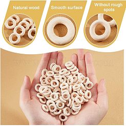 ドーナツ木製の連結リング  染め  無鉛の  小麦  15x4.5mm  内径：8mm&nbsp;WOOD-NB0002-11
