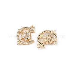 Brass Micro Pave Cubic Zirconia Pendants&nbsp;KK-K407-24G