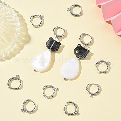 シェグレース 真鍮製フープピアス金具  カドミウムフリー＆ニッケルフリー＆鉛フリー  カン付き  プラチナメッキ  16x14x2mm  穴：1.4mm&nbsp;XGR0152P-90P