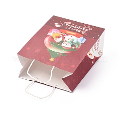 クリスマステーマクラフト紙袋  ハンドル付き  ギフトバッグやショッピングバッグ用  クリスマステーマの模様  35cm&nbsp;ABAG-H104-D05