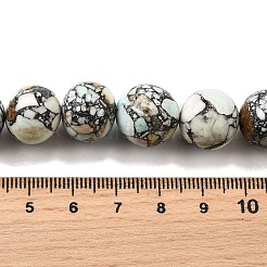合成ターコイズビーズ連売り  染め  ラウンド  甘露  13~14mm  穴：1mm  約29個/連  15.35~15.55''（39~39.5センチメートル）&nbsp;G-F791-D01-02A