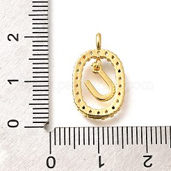 Brass Micro Pave Cubic Zirconia Pendants&nbsp;ZIRC-P123-01G-U02