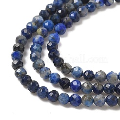 天然石ラピスラズリビーズ連売り  多面カット  ラウンド  2mm  穴：0.5mm  約170~180個/連  39cm&nbsp;G-G936-2mm-22