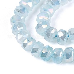 Anti-Tarnish Electroplate Glass Imitation Jade Beads Strands&nbsp;EGLA-T029-6mm-13C