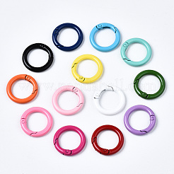 Spray Painted Eco-Friendly Alloy Spring Gate Rings&nbsp;PALLOY-T080-01-NR