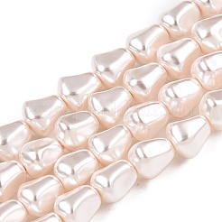 透明スプレー塗装ガラスビーズ連売り  多面カット  ティアドロップ  フローラルホワイト  7x6.5x5.5mm  穴：0.9mm  約58個/連  16.14~16.34インチ（41~41.5cm）&nbsp;GLAA-N001-28