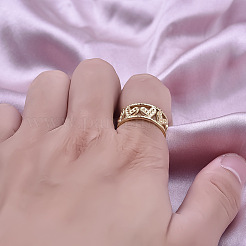 304 Stainless Steel Heart-shaped Cuff Ring Women&nbsp;LS-YP5229-2