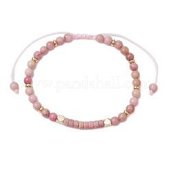 Natural Rhodonite Braided Bead Bracelets&nbsp;BJEW-JB11241-02