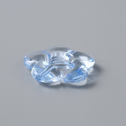 透明なアクリルビーズフレーム  花  ライトスカイブルー  19x19x4mm  穴：1.2mm  内径：7mm  約1280個/1000g&nbsp;TACR-TAC0008-01