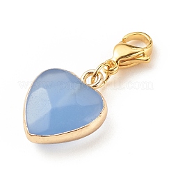 Natural Gemstone Heart Pendant Decorations&nbsp;HJEW-JM00687