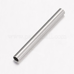 変色しにくい304ステンレススチールチューブビーズ  ステンレス鋼色  15x1.5mm  穴：1mm&nbsp;STAS-G071-33P