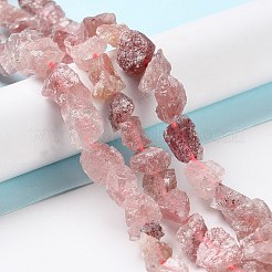 Raw Rough Synthetic Strawberry Quartz Beads Strands&nbsp;G-B065-C08