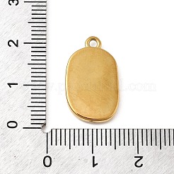 304ステンレススチールエナメルペンダント  花  イオンプレーティング（ip）  ゴールドカラー  オーバル  20x12x2.5mm  穴：1.6mm&nbsp;STAS-B113-11G-01