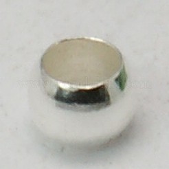カドミウムフリー＆ニッケルフリー＆鉛フリー  ロンデル真鍮製つぶし玉カシメ玉  銀色のメッキ  2.5mm  穴：1.2mm  約360~365個/10g&nbsp;X-J0JMN022-NR