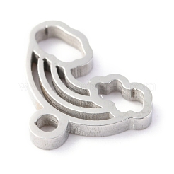 変色しない304ステンレススチールチャーム  レーザー切断  レインボー  ステンレス鋼色  12x9x1.4mm  穴：1.5mm&nbsp;STAS-O142-69P