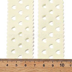 ポリエステルリボン  ハート  衣服アクセサリー用  ライトゴールデンロッドイエロー  1-1/8インチ（30mm）  約20.00ヤード（18.29m）/ロール&nbsp;DIY-R050-01B