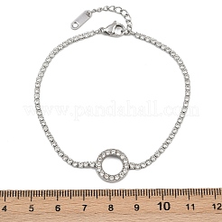 女性用304ステンレススチールカップチェーンブレスレット  フラットラウンド  ステンレス鋼色  19x0.2cm&nbsp;BJEW-D364-01B-P
