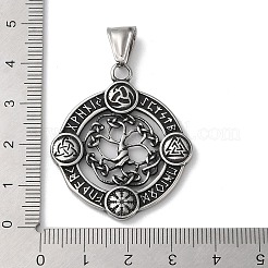 Viking Runes 304 Stainless Steel Pendants&nbsp;STAS-D014-17AS