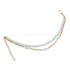 Adjustable Natural Malaysia Jade & 304 Stainless Steel Multi-strand Bracelets&nbsp;BJEW-JB13035-01