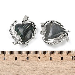 ラブラドライトペンダント  真鍮の花チャーム  ラックめっき  長持ちメッキ  鉛フリー＆カドミウムフリー  プラチナ  27x24x8mm  穴：8x5mm&nbsp;G-Q025-01P-05