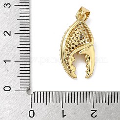 真鍮マイクロパヴェクリアキュービックジルコニアペンダント  16KGP本金メッキ  カニ  22.5x11.5x5mm  穴：4.5x3.5mm&nbsp;KK-L257-02G-03