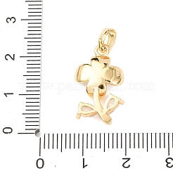 Brass Micro Pave Clear Cubic Zirconia Pendants&nbsp;KK-C249-04G