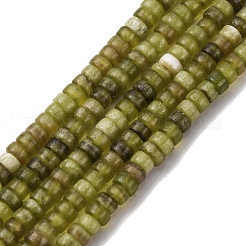 天然和田翡翠ビーズ連売り  ディスク  ヒシビーズ  4~5x2~2.5mm  穴：0.7mm  約160個/連  15''（38.1センチメートル）&nbsp;G-L624-I06-2x4mm