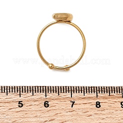 調節可能な304ステンレススチール製エナメルカフリング（女性用）  イオンプレーティング（ip）  カドミウムフリー＆ニッケルフリー＆鉛フリー  ゴールドカラー  スイカ  15.5x8.5mm  usサイズ7 1/4(17.5mm)&nbsp;RJEW-B152-01G-01