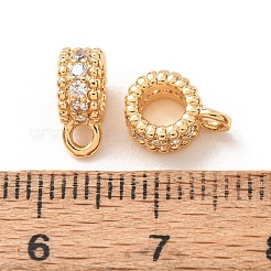 Brass Micro Pave Cubic Zirconia Tube Bails&nbsp;KK-F942-12G