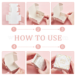 紙箱  フリップカバー  正方形  ホワイト  2-1/2x2-1/2x1-1/8インチ（6.5x6.5x3cm）&nbsp;CON-WH0080-24D