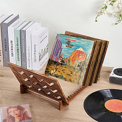 CHollow Wave Shaped Pine Wood Vinyl Record Storage Racks&nbsp;AJEW-WH0816-088