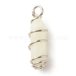 Natural New Jade Double Terminal Pointed Pendants&nbsp;PALLOY-JF01686-02