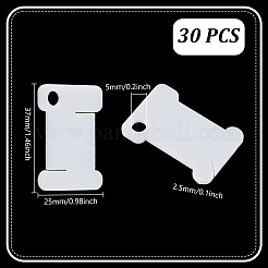 アクリル糸巻き板1セット  フロスボビン  クロスステッチ用糸オーガナイザーカード  ホワイト  37x25x2.5mm  30個/セット&nbsp;FIND-PH0024-39A