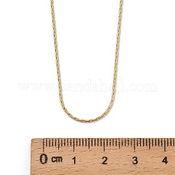 1mm 304ステンレススチールボストンリンクチェーンネックレス（女性・男性用）  ゴールドカラー  15.94インチ（40.5cm）&nbsp;NJEW-F351-01G